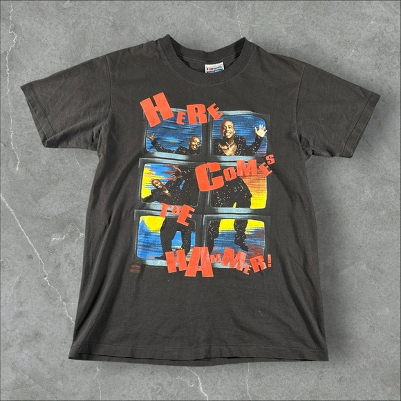 Hanes Other - Vintage MC Hammer Shirt Mens Medium Black 1991 Here Comes The Hammer 90s Rap Tee
